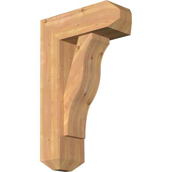 Ekena Millwork Funston Craftsman Smooth Bracket w/ Offset Brace, Western Red Cedar, 7 1/2"W x 20"D x 32"H BKT0806X20X32FST04SWR - main